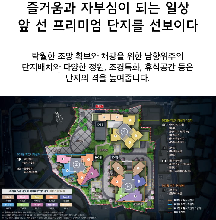 금정산 하늘채 루미엘 단지 배치도 이미지